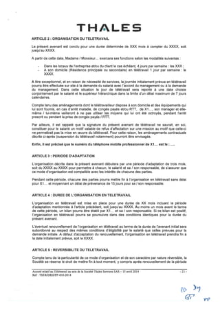 Thalès Services : accord télétravail