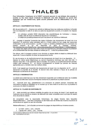 Thalès Services : accord télétravail