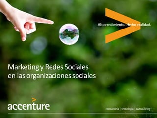 Marketingy RedesSociales
en las organizacionessociales
 
