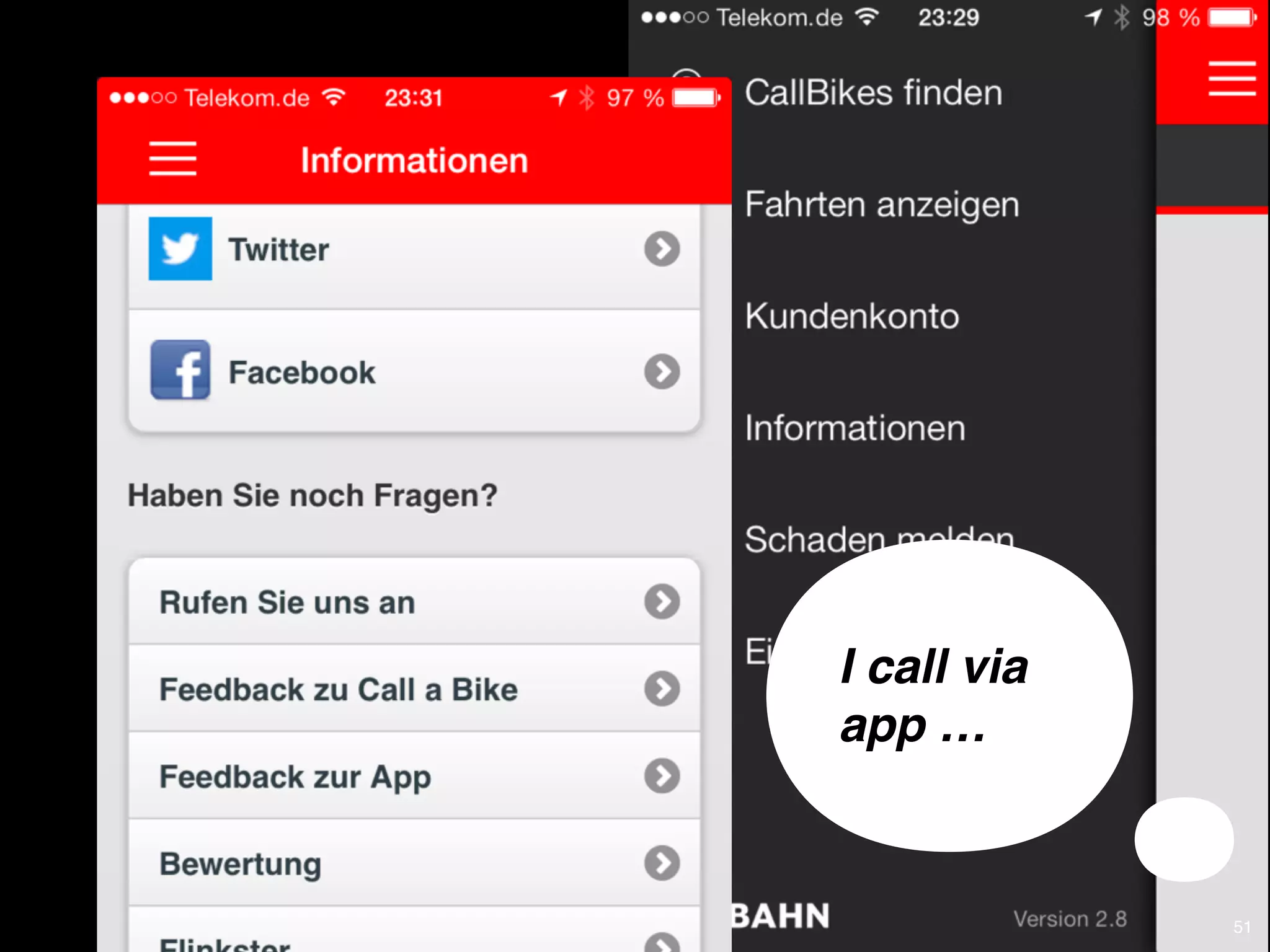 © JensOttoLange.de© JensOttoLange.de 51
I call via
app …
 