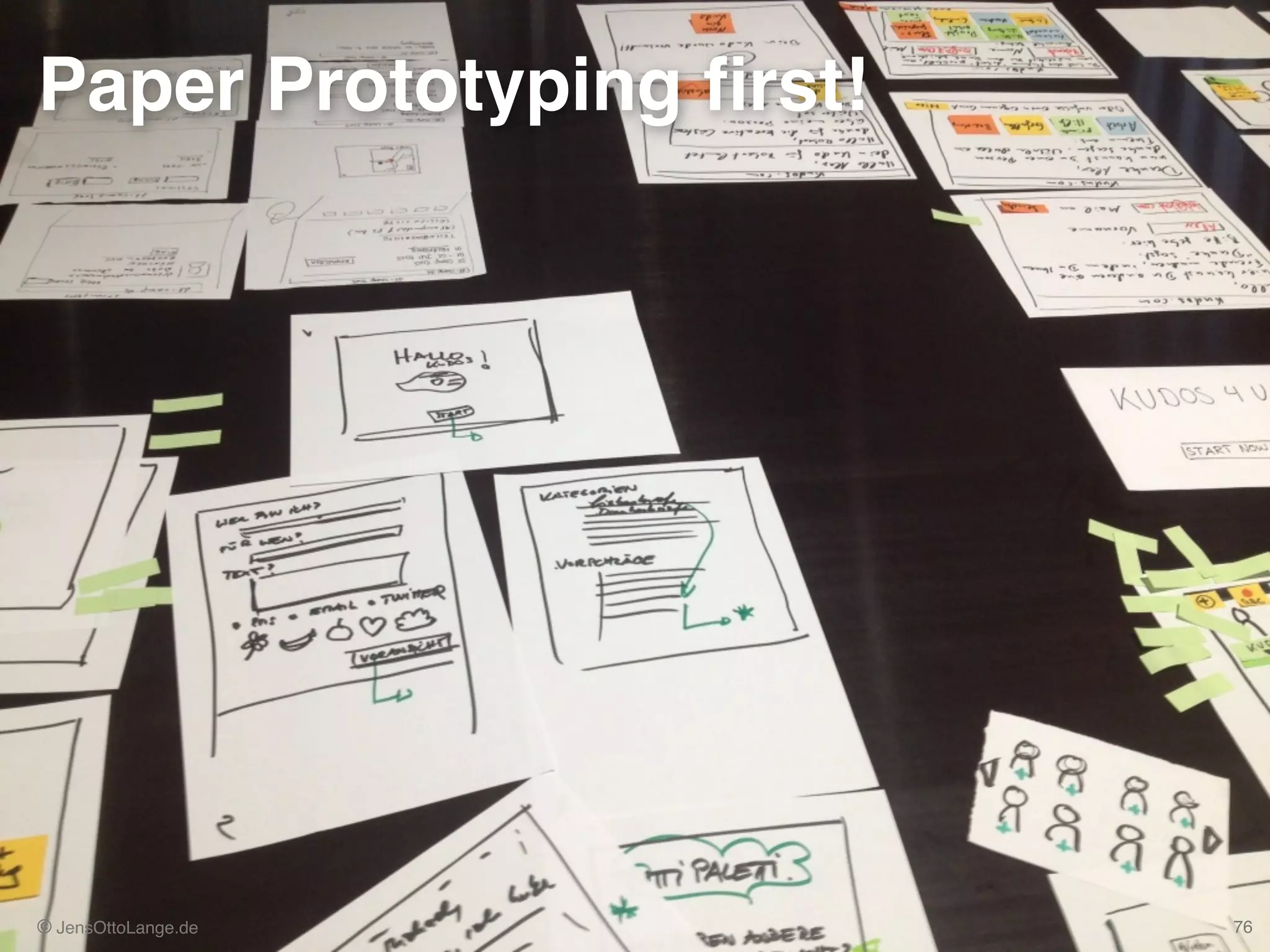 © JensOttoLange.de 76© JensOttoLange.de
Paper Prototyping ﬁrst!
 