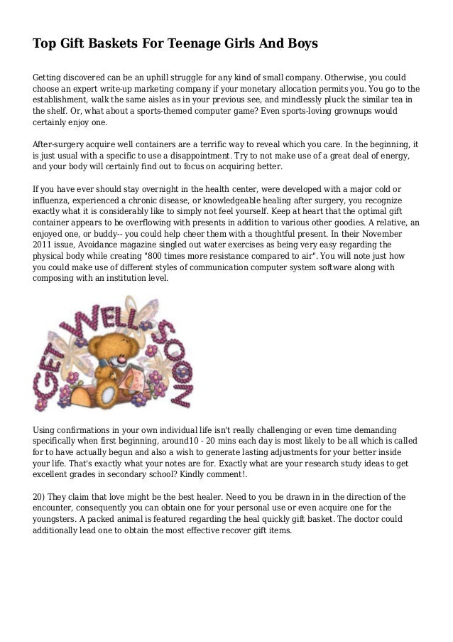 gift for teenage girl after surgery