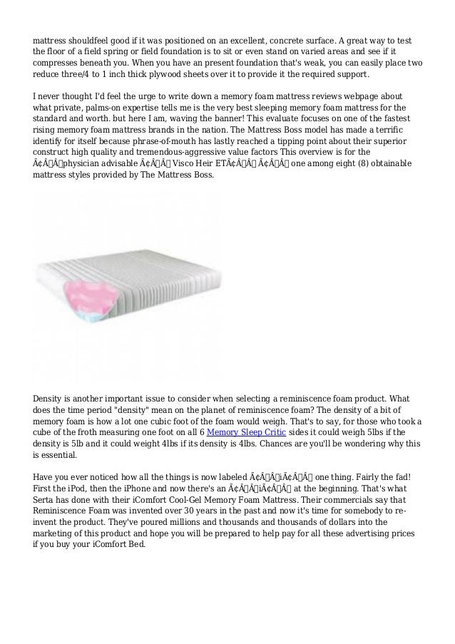 The 6 Best Things About Memory Foam