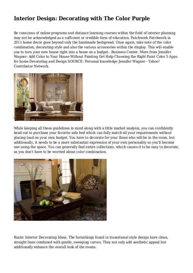 Interior Design Decorating With The Color Purple