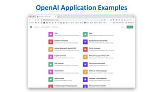 OpenAI Application Examples
 