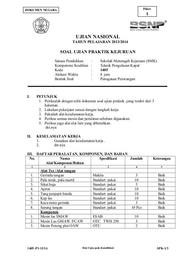 1405 P1 Spk Teknik Pengelasan Kapal