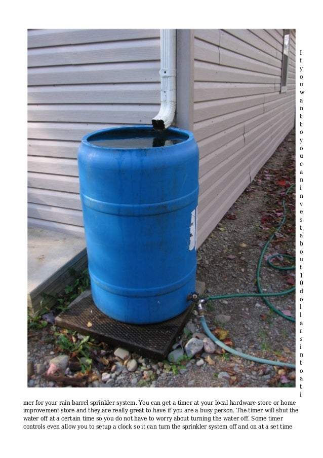 How to Use a Rain Barrel as a Sprinkler System Yahoo Voices