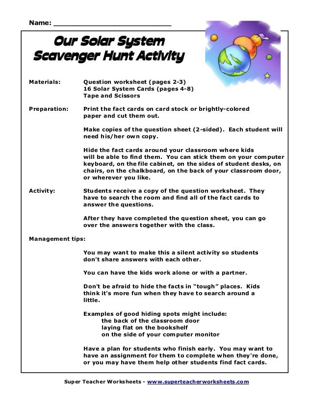 Learning Unit The Universe And The Solar System First Year