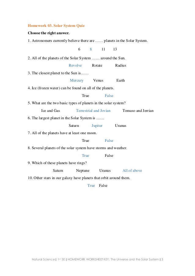 Learning Unit The Universe And The Solar System First Year