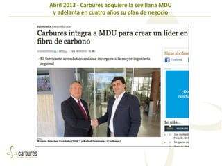 Abril 2013 - Carbures adquiere la sevillana MDU
y adelanta en cuatro años su plan de negocio
 