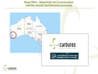 Mayo 2014 – Adquisición de la constructora
CAPITAL HOUSE AUSTRALASIA (Australia)
 