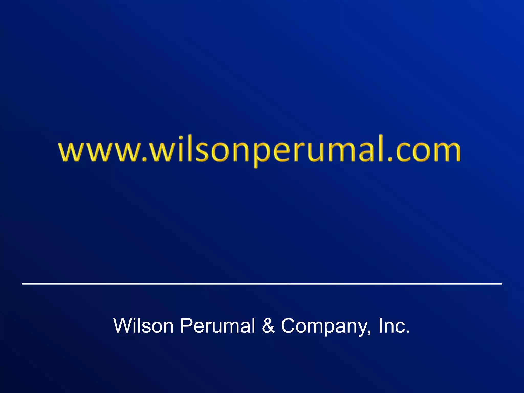 Wilson Perumal & Company, Inc.
 