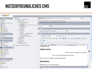 NUTZERFREUNDLICHES CMS
 