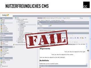 NUTZERFREUNDLICHES CMS
 