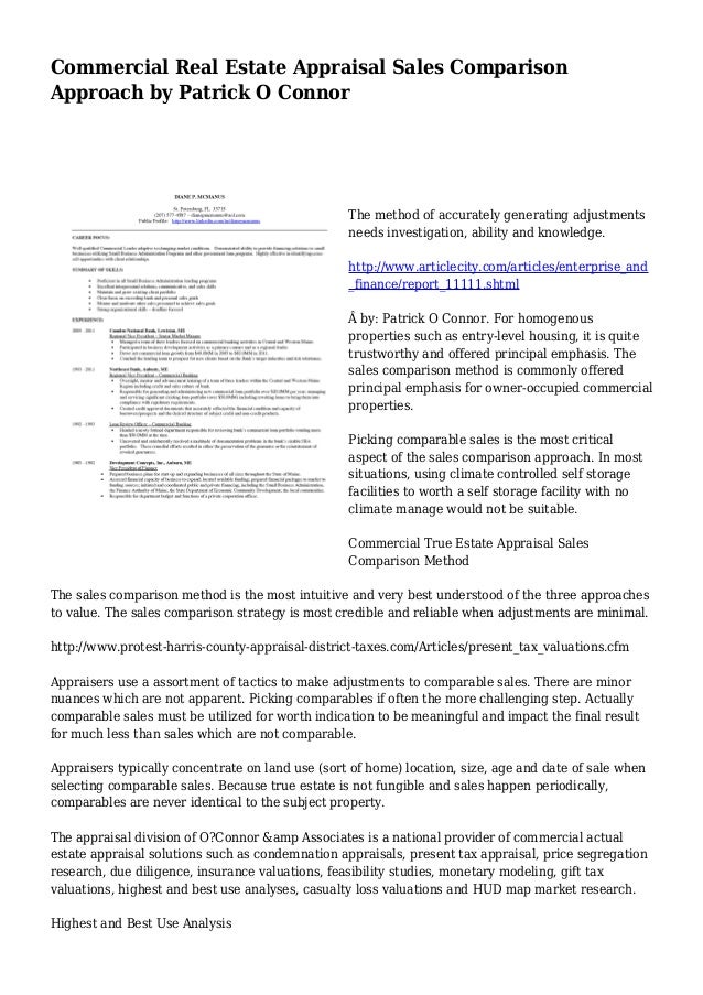 Commercial Real Estate Appraisal Sales Comparison Approach by Patrick O