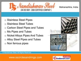 Industrial Pipes & Tubes by Nandishwar Steel Mumbai