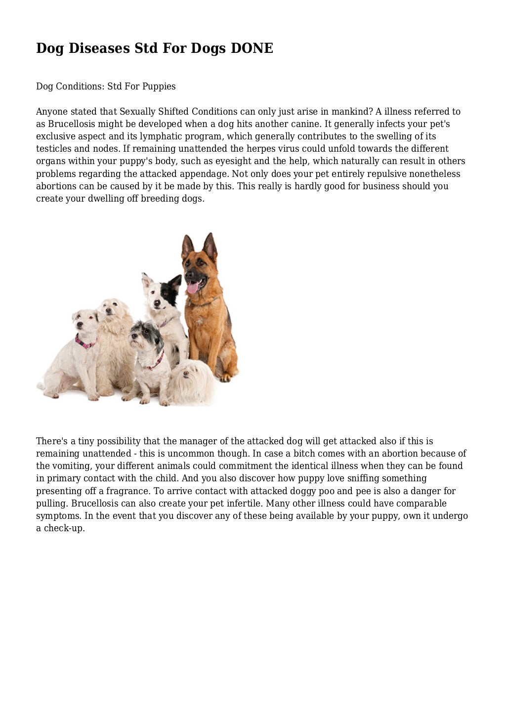 Dog Diseases Std For Dogs DONE