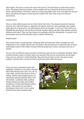 Outdoor Team Building Games | PDF