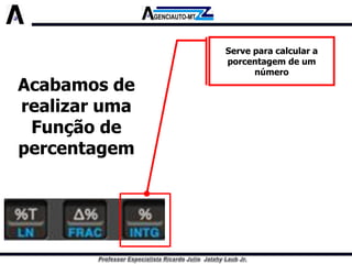 Acabamos de realizar uma Função de percentagem 
Serve para calcular a porcentagem de um número  