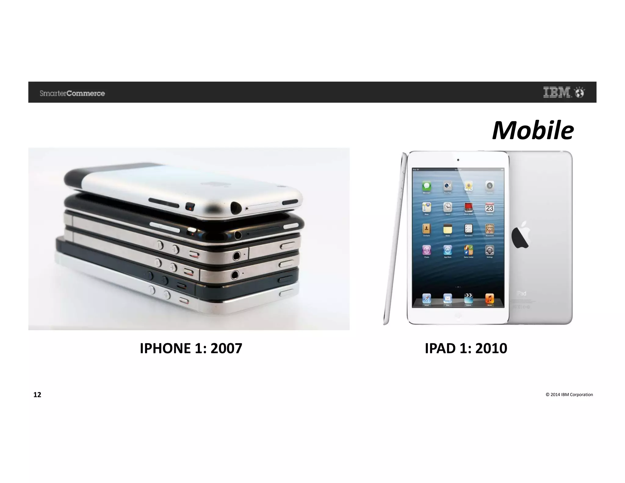 © 2014 IBM Corporation1212
IPHONE 1: 2007 IPAD 1: 2010
Mobile
 