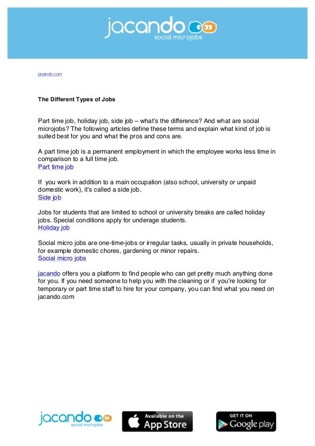 the different types of jobs holiday jobs for students
