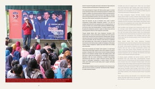 partner to improve the quality and access to education for high school and
university students with distinctions in Palembang and Jambi.
PSF School Development Program (PSF-SDO) provides support to schools
across Indonesia through various empowering programs for teachers and
students. In addition, we conducted a parents’ seminar to increase parents’
role in assisting the children’s learning process. We engage our corporate
partners through different activities, such as fun walk to raise fund, so that
many more will be involved in giving back to the community.
Aside from education, we aim to strengthen micro, small to medium
entrepreneurs through MEKAR Entrepreneur Network. To do this we
establish partnership with local cooperative and our corporate partners. To
involve our lenders more, we held a lenders gathering for MEKAR Exchange,
the first-ever online micro-lending platform, on several occasions in 2013.
By giving the entrepreneurs access to capital, we believe they will thrive
and bring positive influence in their respective communities.
Through Sahabat Wanita (SW), Putera Sampoerna Foundation (PSF)
involves women in various communities to empower them with economic
and life skills. Partnering with several prominent clothing brands, SW gave
training to these women in business management and creating handicrafts
using recycled bottles. SW also introduced urban farming via vegetables
and crops planting trials. These women are expected to bring not only
extra income to their family but also a wealth of knowledge on child rearing,
nutrition, finance management, hygiene that would benefit their families
and communities.
Aside from its education and disaster relief programs, our Islam-based
initiative Bait Al-Kamil (BAK) organizes various other programs for specific
purposes. In Ramadan 2013, it held a series of events including fundraising
bazaars at the Sampoerna Strategic Square, fast-breaking events, radio
talk shows on zakat and the handing out of scholarships to 100 orphans.
Recipients of BAK who receive scholarships at Akademi Siswa Bangsa
Internasional also take part in regular community services, giving free
lessons at orphanages, kindergartens or primary schools in the area,
selling used clothes with the profit being used to support community
service programs.
“We have been privileged to study here, giving back to the community is the
least we can do to express our gratitude,” said Dearisma Sekar Widaddari,
16, a BAK scholarship recipient.
mewadahi para siswa dan anggota alumni. Selain iuran, para anggota
alumni KSB berkontribusi dalam kegiatan sosial, seperti berkunjung ke
panti asuhan. Tahun lalu, KSB menandatangani perjanjian dengan mitra
perusahaan untuk meningkatkan mutu dan kualitas pendidikan bagi para
(maha)siswa berprestasi di Palembang dan Jambi.
PSF School Development Program (PSF-SDO) memberi dukungan
kepada sekolah-sekolah di seluruh Indonesia melalui berbagai program
pemberdayaan guru dan siswa. Selain itu, kami mengadakan seminar orang
tua untuk meningkatkan peran mereka dalam proses belajar anak. Kami
melibatkan para mitra perusahaan melalui kegiatan yang berbeda, seperti
jalan santai untuk penggalangan dana, dengan begitu lebih banyak pihak
yang melakukan kontribusi kembali kepada masyarakat.
Selain pendidikan, kami berupaya untuk memperkuat usaha mikro, kecil
dan menengah melalui MEKAR Entrepreneur Network. Untuk itu, kami
membangun kemitraan dengan koperasi setempat dan mitra perusahaan
kami. Agar lebih banyak pemberi pinjaman terlibat, kami mengumpulkan
para pemberi pinjaman dalam beberapa acara pada 2013. Dengan memberi
akses kepada para wirausahawan untuk mendapat modal, kami yakin
mereka dapat maju dan membawa pengaruh positif di lingkungan mereka
masing-masing.
Melalui Sahabat Wanita (SW), Putera Sampoerna Foundation
memberdayakan para wanita dari berbagai komunitas melalui keterampilan
ekonomi dan sosial. Bermitra dengan bermacam merek pakaian ternama,
SW memberi mereka pelatihan manajemen bisnis dan kerajinan tangan
berbahan botol daur ulang. SW juga memperkenalkan pertanian kota
melalui uji coba tanam sayuran. Mereka diharapkan tidak hanya akan
memberi penghasilan tambahan kepada keluarga tetapi juga pengetahuan
mengenai pengasuhan anak, gizi, keuangan, dan kebersihan yang dapat
memberi manfaat kepada keluarga dan lingkungan.
Di samping program pendidikan dan bantuan bencana, inisiatif PSF
bernapaskan Islam, Bait Al-Kamil (BAK), menyelanggarakan beragam
program khusus lain. Di bulan Ramadan 2013, BAK mengadakan serangkaian
acara, termasuk bazar amal di Sampoerna Strategic Square, buka puasa
bersama, bincang radio mengenai zakat dan penyerahan beasiswa kepada
100 anak yatim-piatu. Para penerima beasiswa BAK yang saat ini bersekolah
di Akademi Siswa Bangsa Internasional (ASBI) juga secara rutin terlibat
dalam layanan masyarakat, seperti mengajar di panti asuhan, TK atau SD
di wilayah sekitar, menjual pakaian bebas layak pakai di mana keuntungan
yang didapat disalurkan untuk mendukung program layanan masyarakat
lainnya.
“Kami sangat beruntung bisa bersekolah di sini. Berkontribusi kembali
kepada masyarakat adalah bentuk dari rasa syukur kami,” ujar Dearisma
Sekar Widaddari, 16, selaku penerima beasiswa BAK.
Those who have benefited from our student assistance can continue to give back through Koperasi Siswa Bangsa (KSB). Aside from their
regular contribution to the cooperative, KSB alumni members conduct a range of activities to strengthen their social participation.
7676 77
 