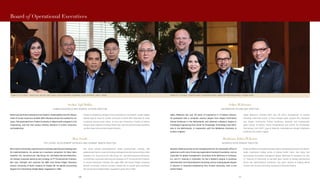 FROM LEFT TO RIGHT: CHARLES NAGY, ALBERTINA DWITA, AMAN WIRAKARTAKUSUMAH, DOSEBA SINAY
Sakto Wibisono
INFORMATION TECHNOLOGY DIRECTOR
Sakto Wibisono has over 20 years of experience in IT-related industry.
He graduated with a computer science degree from Hogere Technische
School Eindhoven in the Netherlands, and obtained a Master’s degree in
Knowledge Engineering from Center for Knowledge, Technology (now CIBIT),
also in the Netherlands, in cooperation with the Middlesex University in
London, England.
Sakto Wibisono memiliki lebih dari 20 tahun pengalaman di industri
teknologi informasi terkait. Ia lulus dengan gelar sarjana ilmu komputer
dari Hogere Technische School Eindhoven, Belanda, dan memperoleh
gelar master di bidang Teknik Pengetahuan dari Center for Knowledge,
Technology (kini CIBIT), juga di Belanda, berkolaborasi dengan Middlesex
University di London, Inggris.
Budiman Julius Wikarsa
BUSINESS DEVELOPMENT DIRECTOR
Budiman Wikarsa served as the managing director for Indonesia’s office of
global non-profit micro-financing organization Grameen Foundation, and an
associate for global management consulting firms McKinsey & Company,
Inc. and A.T. Kearney in Indonesia. He has a Master’s degree in business
administration from Northwestern University, and an undergraduate degree
in Science in industrial engineering from Purdue University, both in the
United States.
BudimanWikarsamenjabatsebagaidirekturpengelolaGrameenFoundation,
suatu organisasi nirlaba dunia di bidang kredit mikro, dan rekan dari
perusahaan konsultasi manajemen global, McKinsey & Company, Inc. dan
A.T. Kearney di Indonesia. Ia memiliki gelar master di bidang administrasi
bisnis dari Northwestern University, dan gelar sarjana di bidang teknik
industri dari Purdue University, keduanya di Amerika Serikat.
FROM LEFT TO RIGHT: SESKIA AGIL BALFAS, BEN SUADI, SAKTO WIBISONO, BUDIMAN JULIUS WIKARSA, DARYL FORDE
Board of Operational Executives
Seskia Agil Balfas
HUMAN RESOURCES AND GENERAL AFFAIRS DIRECTOR
Before joining Putera Sampoerna Foundation, Seskia Balfas was the deputy
head of human resources at Bank DBS Indonesia where she worked for six
years. She graduated from Trisakti University in Jakarta with a degree in Civil
Engineering, and has had various training sessions in human resources
and leadership.
Sebelum bergabung dengan Putera Sampoerna Foundation, Seskia Balfas
adalah deputy head of human resources di Bank DBS Indonesia di mana
ia bekerja selama enam tahun. Ia lulus dari Universitas Trisakti di Jakarta
dengan gelar sarjana di bidang Teknik Sipil, dan memiliki berbagai pelatihan
sumber daya manusia dan kepemimpinan.
Ben Suadi
PSF SCHOOL DEVELOPMENT OUTREACH AND SAHABAT WANITA DIRECTOR
Ben Suadi is immensely experienced in business planning and strategy and
its implementations. He worked as a business consultant for Booz Allen
Hamilton, Inc., Accenture plc, Hay Group, Inc. and Nokia Siemens Networks.
He headed corporate planning and strategy at PT Excelcomindo Pratama.
Ben won Fulbright and received his MBA from Kenan-Flagler Business
School, University of North Carolina at Chapel Hill. He gained accounting
degree from Universitas Gadjah Mada, Yogyakarta in 1992.
Ben Suadi sangat berpengalaman dalam perencanaan, strategi, dan
pelaksanaan bisnis. Ia pernah bekerja sebagai konsultan bisnis di Booz Allen
Hamilton, Inc., Accenture plc, Hay Group, Inc., dan Nokia Siemens Networks.
Ia memimpin corporate planning and strategy di PT Excelcomindo Pratama.
Ia meraih beasiswa Fulbright dan gelar MBA dari Kenan-Flagler Business
School, University of North Carolina, Chapel Hill. Ia meraih gelar akuntansi
dari Universitas Gadjah Mada, Yogyakarta pada tahun 1992.
100100 101
 