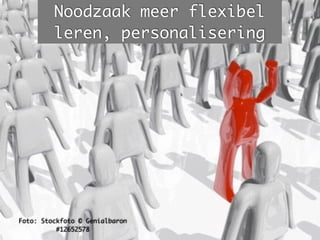 Foto: Stockfoto © Genialbaron
#12652578
Noodzaak meer flexibel
leren, personalisering
 