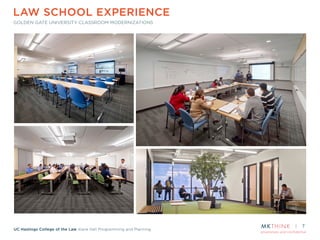 proprietary and confidential
UC Hastings College of the Law Kane Hall Programming and Planning
LAW SCHOOL EXPERIENCE
GOLDEN GATE UNIVERSITY CLASSROOM MODERNIZATIONS
7
 