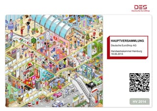HAUPTVERSAMMLUNG
Deutsche EuroShop AG
Handwerkskammer Hamburg
18.06.2014
HV 2014
 