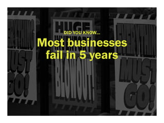 DID YOU KNOW... 
Most businesses 
fail in 5 years 
 