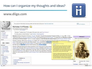 How can I organize my thoughts and ideas?
www.diigo.com
14
 