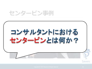 センターピン事例
15Copyright @ 2014 Savers.Inc All right reserved
 