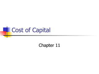 Cost of Capital Chapter 11 