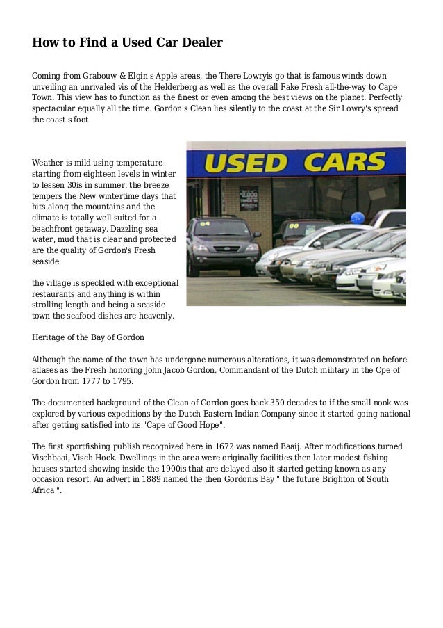 How To Find A Used Car Dealer