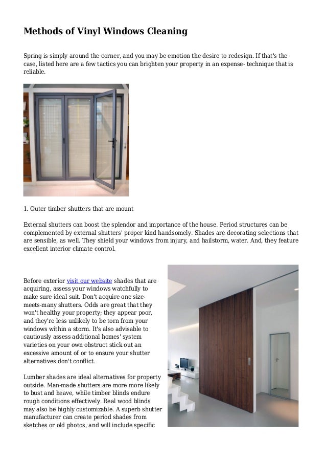 Methods of Vinyl Windows Cleaning