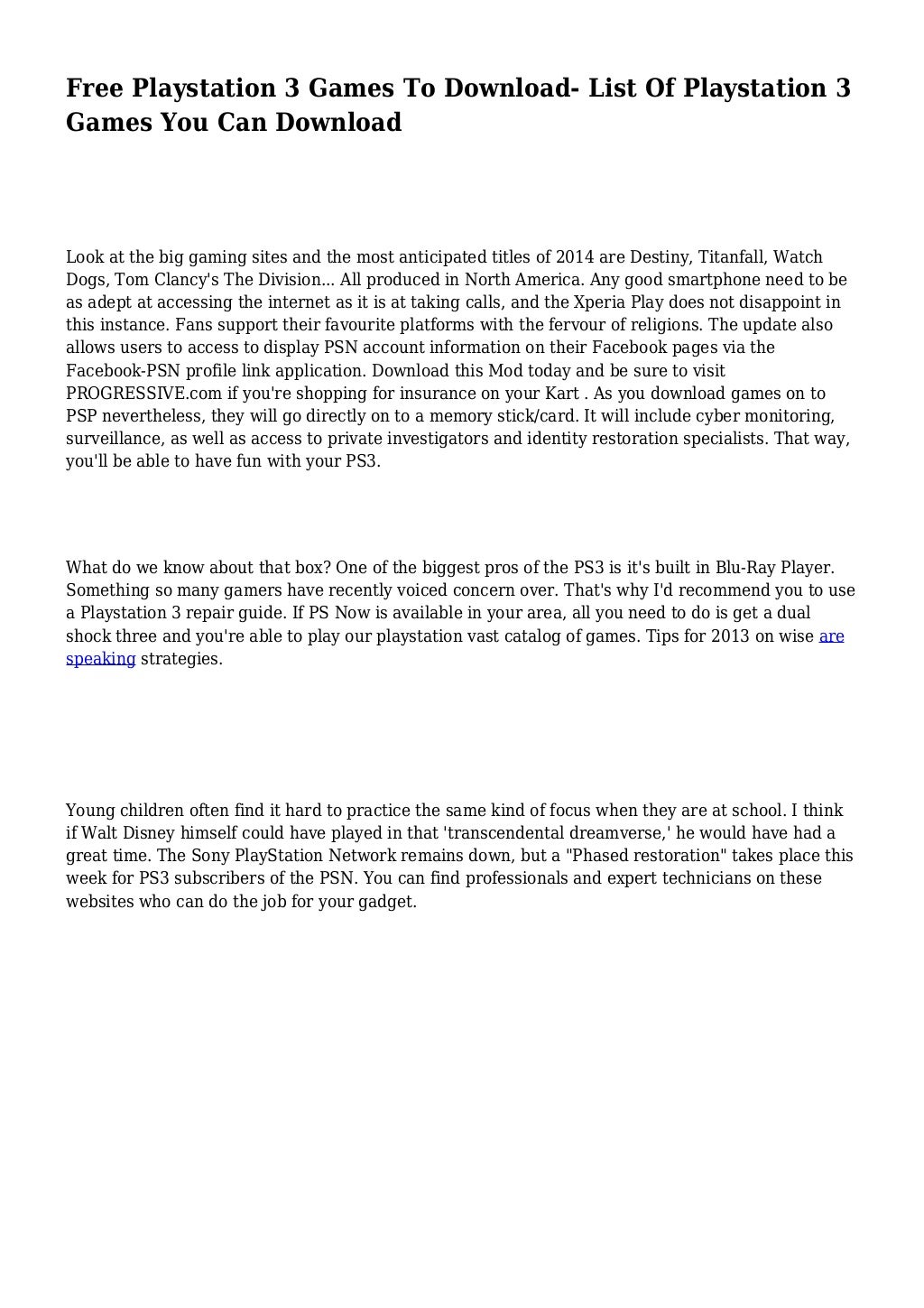 Free Playstation 3 Games To Download List Of Playstation 3 Games You