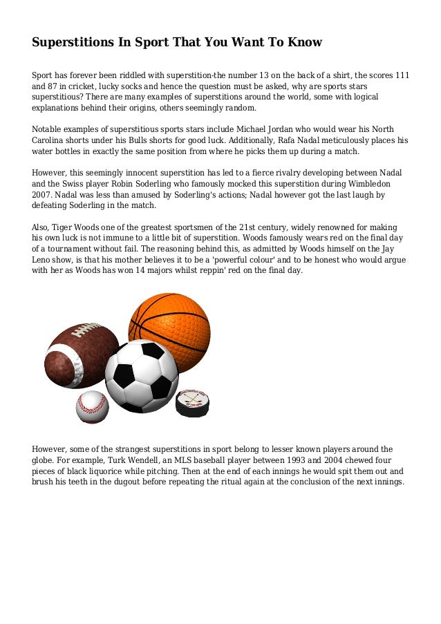 Superstitions In Sport That You Want To Know