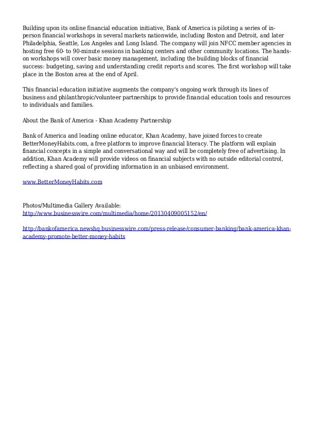 better money habits by bank of america