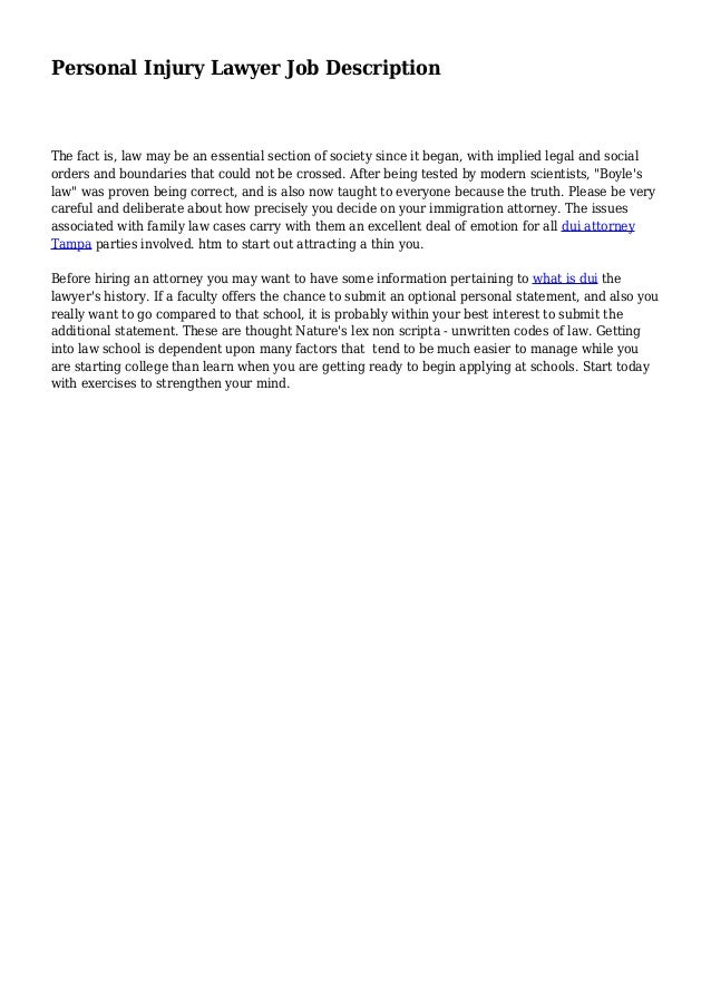 Personal Injury Lawyer Job Description Personal Injury Lawyer Job Description