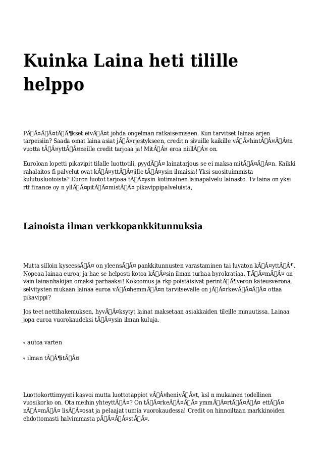 helppo laina heti