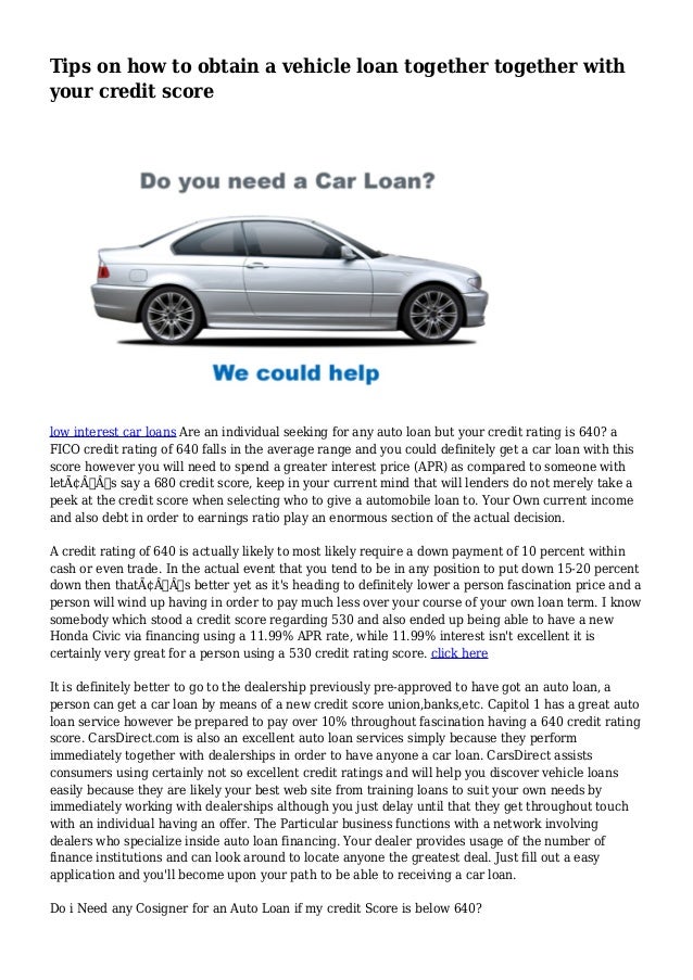 640 credit score car loan