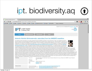 ipt. biodiversity.aq




Sunday 15 July 12
 
