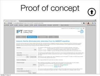 Proof of concept




Sunday 15 July 12
 
