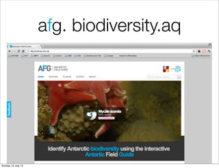 afg. biodiversity.aq




Sunday 15 July 12
 
