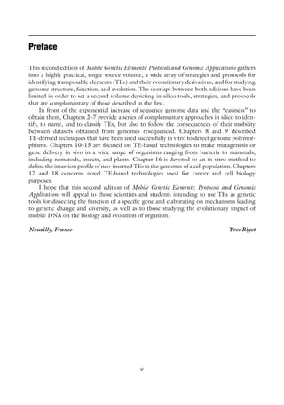 Mobile genetic elements protocols and genomic applications 2nd ed ...