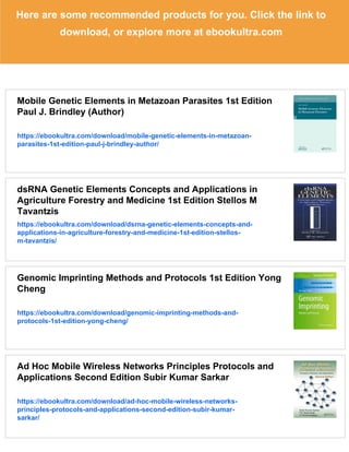 Mobile genetic elements protocols and genomic applications 2nd ed ...