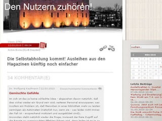 Den Nutzern zuhören! 