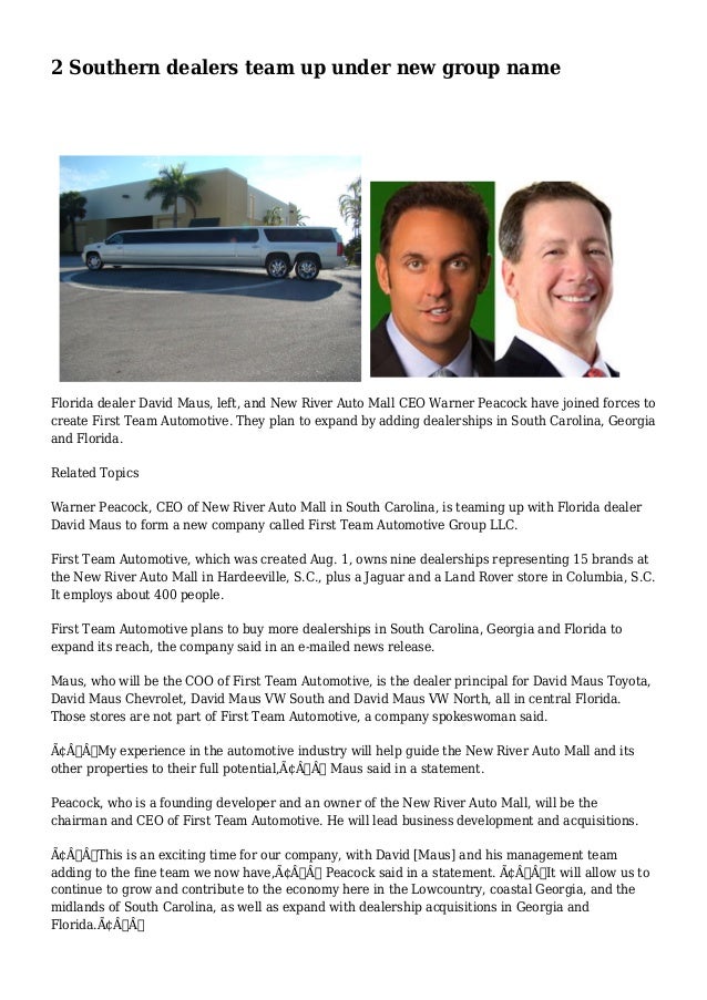 David Maus Chevy >> 2 Southern Dealers Team Up Under New Group Name David Maus Chevy >> 2 Southern Dealers Team Up Under New Group Name
