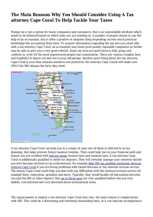 The Main Reasons Why You Should Consider Using A Tax attorney Cape
